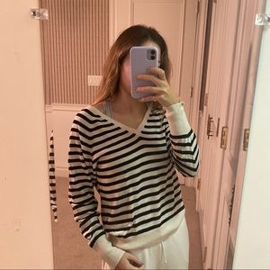 Striped cotton cozy sweater